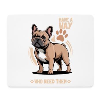 Bouledogue français Race de chien Frenchie - Tapis de souris (format paysage) - blanc - Devant