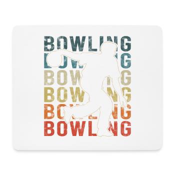 Bowling Kegeln Retro-Grafik Mit Bowlingspieler - Mousepad (Querformat) - Weiß - Vorne