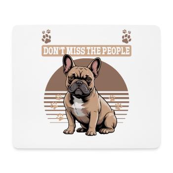 Bouledogue français Race de chien Frenchie - Tapis de souris (format paysage) - blanc - Devant