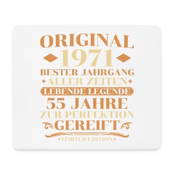 Original 1971 Bester Jahrgang 55. Geburtstag - Mousepad (Querformat) - Weiß - Vorne