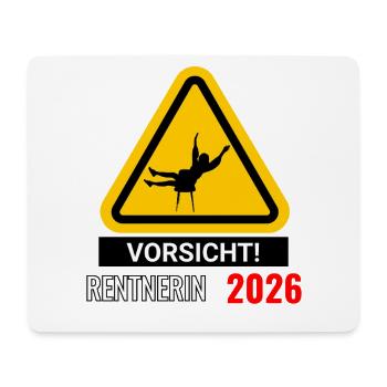 Vorsicht! Rentnerin 2026 - Mousepad (Querformat) - Weiß - Vorne