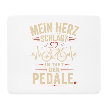 Mein Herz Schlägt Fahrrad Shirt - Mousepad (Querformat) - Weiß - Vorne