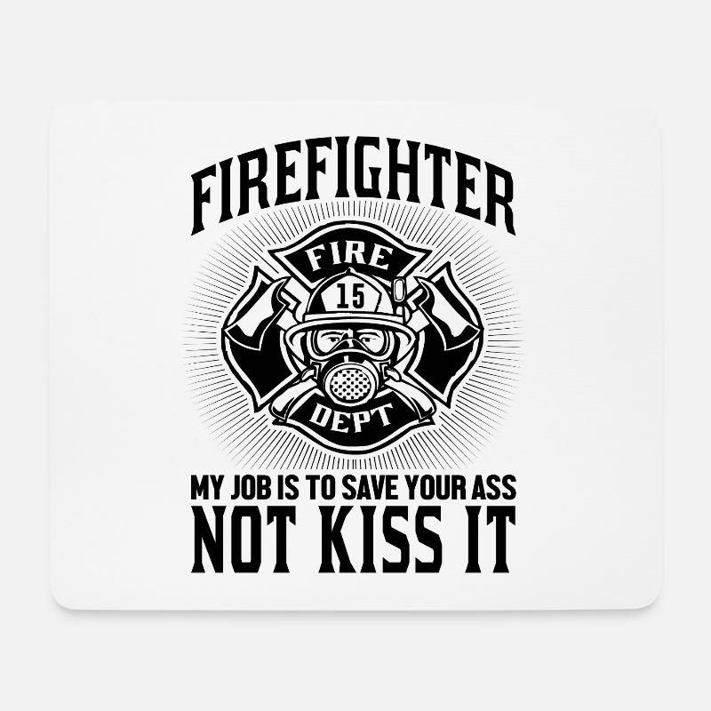 Fire_Fighter - Mousepad (Querformat) - Weiß
