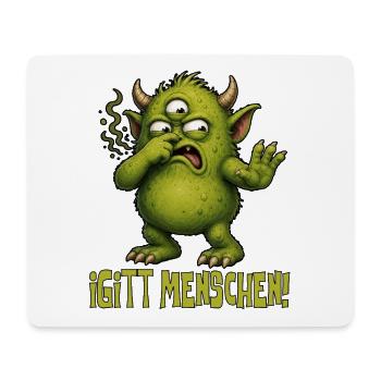 Grüner Monster Igitt Menschen - Mousepad (Querformat) - Weiß - Vorne