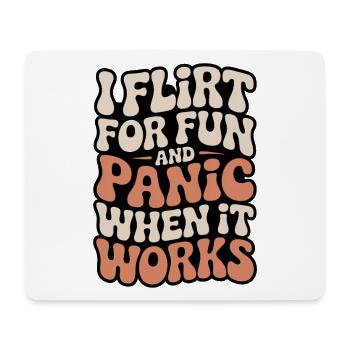 I Flirt For Fun Dating Flirt Anmachspruch Single - Mousepad (Querformat) - Weiß - Vorne