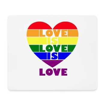 L’amour est amour Fierté LGBT Gay L’amour est un cœur d’amour - Tapis de souris (format paysage) - blanc - Devant