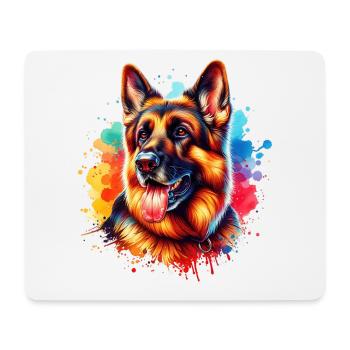 Motif du berger allemand - Tapis de souris (format paysage) - blanc - Devant