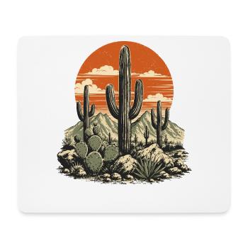 Desert Cactus Sunset - Mousepad (Querformat) - Weiß - Vorne