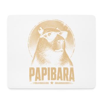 Papibara Brillen-Lama Retro - Mousepad (Querformat) - Weiß - Vorne