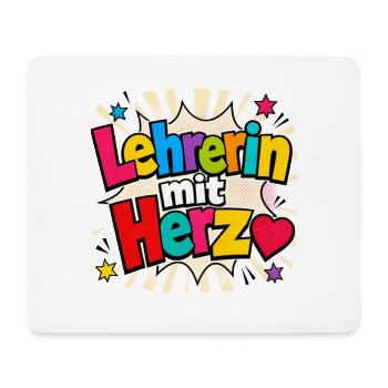 Lehrerin mit Herz!  - Mousepad (Querformat) - Weiß - Vorne