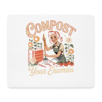 Compost Your Enemies Funny Retro Garden Saying - Mouse Pad (horizontal) - white - Front