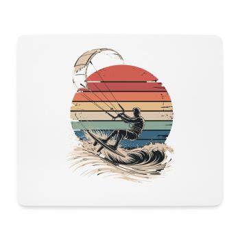 Kitesurfing Retro Sunset Surfing - Mouse Pad (horizontal) - white - Front