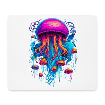 Bunte Rhapsodie: Quallen in kosmischer Harmonie - Mousepad (Querformat) - Weiß - Vorne