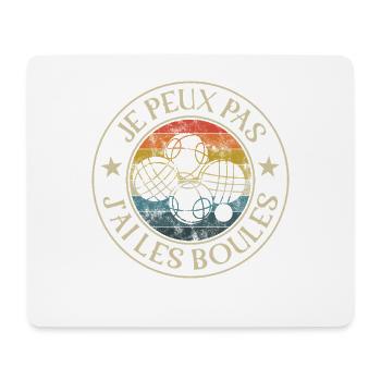 Je Ne Peux Pas J'ai Boules Vintage - Mousepad (Querformat) - Weiß - Vorne