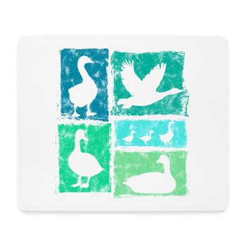 Geese Perspectives Retro Farm Graphic - Mouse Pad (horizontal) - white - Front