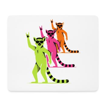 Lemuren Rock On - Mousepad (Querformat) - Weiß - Vorne