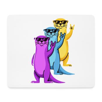 Otter Sonnenbrille Rock On Cartoon - Mousepad (Querformat) - Weiß - Vorne
