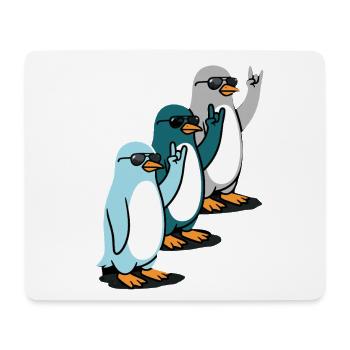 Pinguine mit Sonnenbrille Rock On - Mousepad (Querformat) - Weiß - Vorne