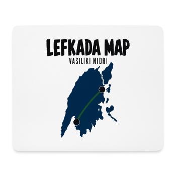 Greece Lefkada Map, Vasiliki Nidri Island Travel - Mouse Pad (horizontal) - white - Front