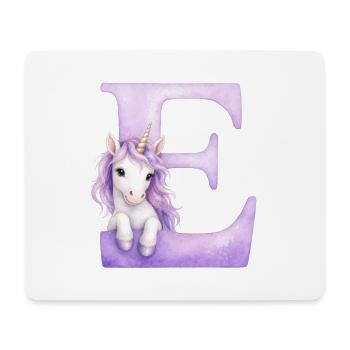Letter C Purple Unicorn - Mouse Pad (horizontal) - white - Front