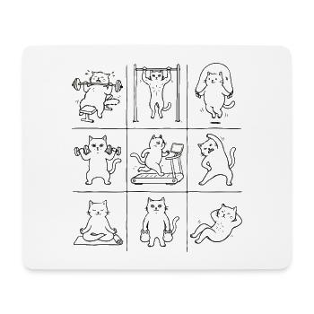 Motifs du gymnase des chats : 9 cases - Tapis de souris (format paysage) - blanc - Devant