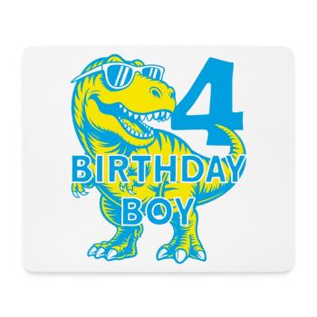 DINO 4 JAHRE DINOSAURIER 4. GEBURTSTAG - Mousepad (Querformat) - Weiß - Vorne