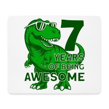DINO 7 JAHRE DINOSAURIER 7. GEBURTSTAG - Mousepad (Querformat) - Weiß - Vorne