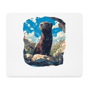 Mink Mink - Tapis de souris (format paysage) - blanc - Devant