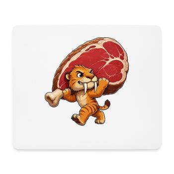 Steakjäger-Tiger Cartoon - Mousepad (Querformat) - Weiß - Vorne