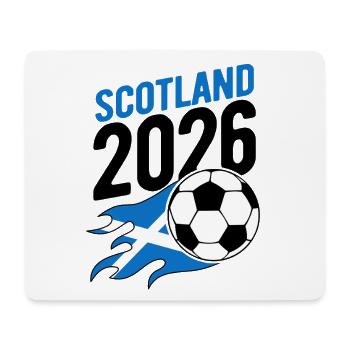 Scotland 2026 Fußball Flamme mit Flagge - Mousepad (Querformat) - Weiß - Vorne