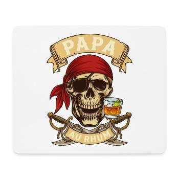 Papa Au Rhum Pirate Crâne Humour Fête Des Pères - Tapis de souris (format paysage) - blanc - Devant