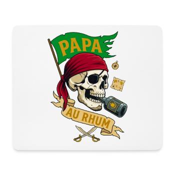 Papa Au Rhum Pirate Crâne Humour Fête Des Pères - Tapis de souris (format paysage) - blanc - Devant