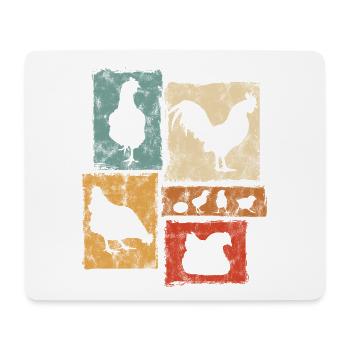 Chickens Vintage Graphic for Farmer and Farm - Mouse Pad (horizontal) - white - Front