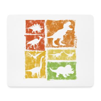 Graphique vintage de dinosaures - Tapis de souris (format paysage) - blanc - Devant