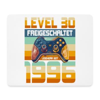 30. Geburtstag Mann Frau 1996 Gaming Gamer Level - Mousepad (Querformat) - Weiß - Vorne