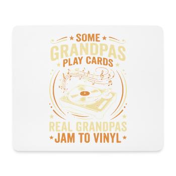 Real Grandpas Jam To Vinyl Record Player Vintage - Mouse Pad (horizontal) - white - Front
