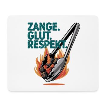  Zange Glut Respekt Grillen BBQ Flammen Kohle - Mousepad (Querformat) - Weiß - Vorne