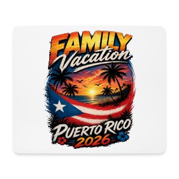 Puerto Rico Familienurlaub 2026 Tropischer Sonnenuntergang - Mousepad (Querformat) - Weiß - Vorne