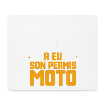 Motard fête son permis Moto - Tapis de souris (format paysage) - blanc - Devant