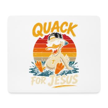 Quack for Jesus Retro Duck Shirt - Mouse Pad (horizontal) - white - Front
