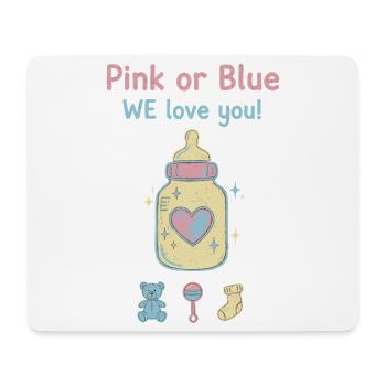 Gender Reveal Pink Or Blue We Love You Baby Shower - Mouse Pad (horizontal) - white - Front