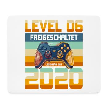 6. Geburtstag Junge Mädchen 2020 Gaming Gamer - Mousepad (Querformat) - Weiß - Vorne