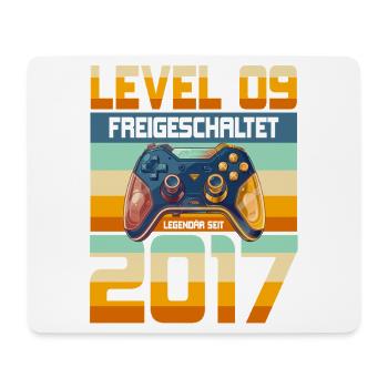 9. Geburtstag Junge Mädchen 2017 Gaming Gamer - Mousepad (Querformat) - Weiß - Vorne