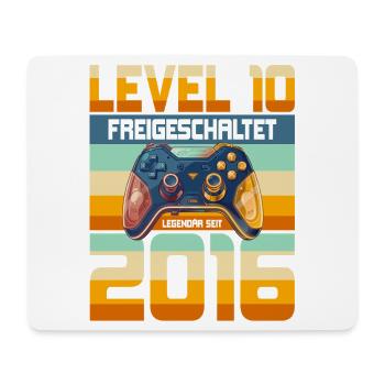 10. Geburtstag Junge Mädchen 2016 Gaming Level 10 - Mousepad (Querformat) - Weiß - Vorne