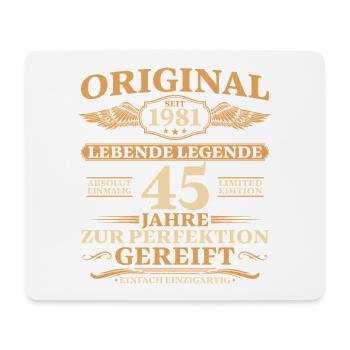 45. Geburtstag Absolut Einmalig 1981 Jahrgang - Mousepad (Querformat) - Weiß - Vorne