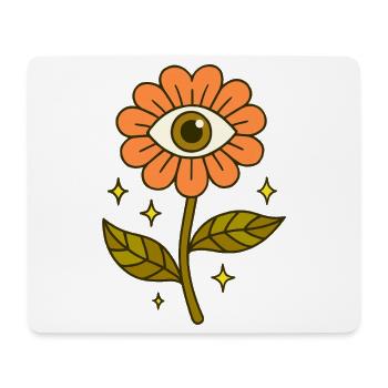 Mystic Flower with a Magic Eye – Stock Illustration - Mouse Pad (horizontal) - white - Front
