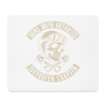 Söhne mit Arthritis Schädel-Ibuprofen-Biker - Mousepad (Querformat) - Weiß - Vorne