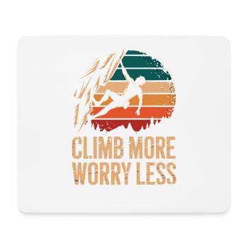  Climb More Worry Less Retro Klettern Bouldern - Mousepad (Querformat) - Weiß - Vorne