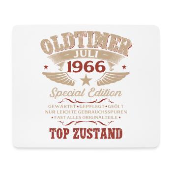 60. Geburtstag Geschenk Mann Oldtimer Juli 1966 - Mousepad (Querformat) - Weiß - Vorne