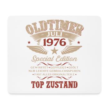 50. Geburtstag Geschenk Mann Oldtimer Juli 1976 - Mousepad (Querformat) - Weiß - Vorne